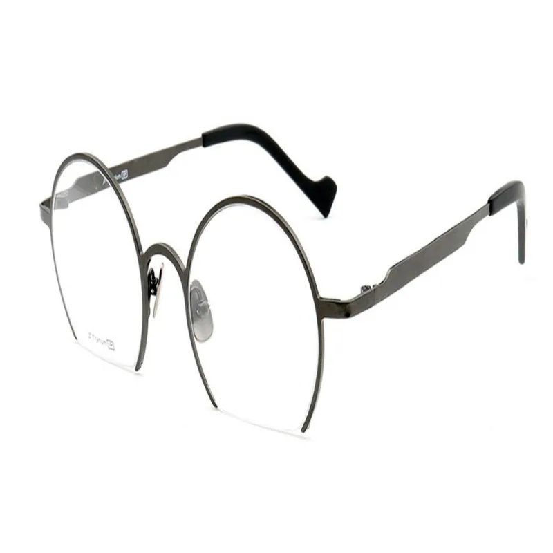 Halb Unisex titanium Anti Rahmen Schwarz Brillen Goggle Optische Objektiv müdigkeit Mongoten B Asphärische Lesen Rand Mode qCSEwxdE