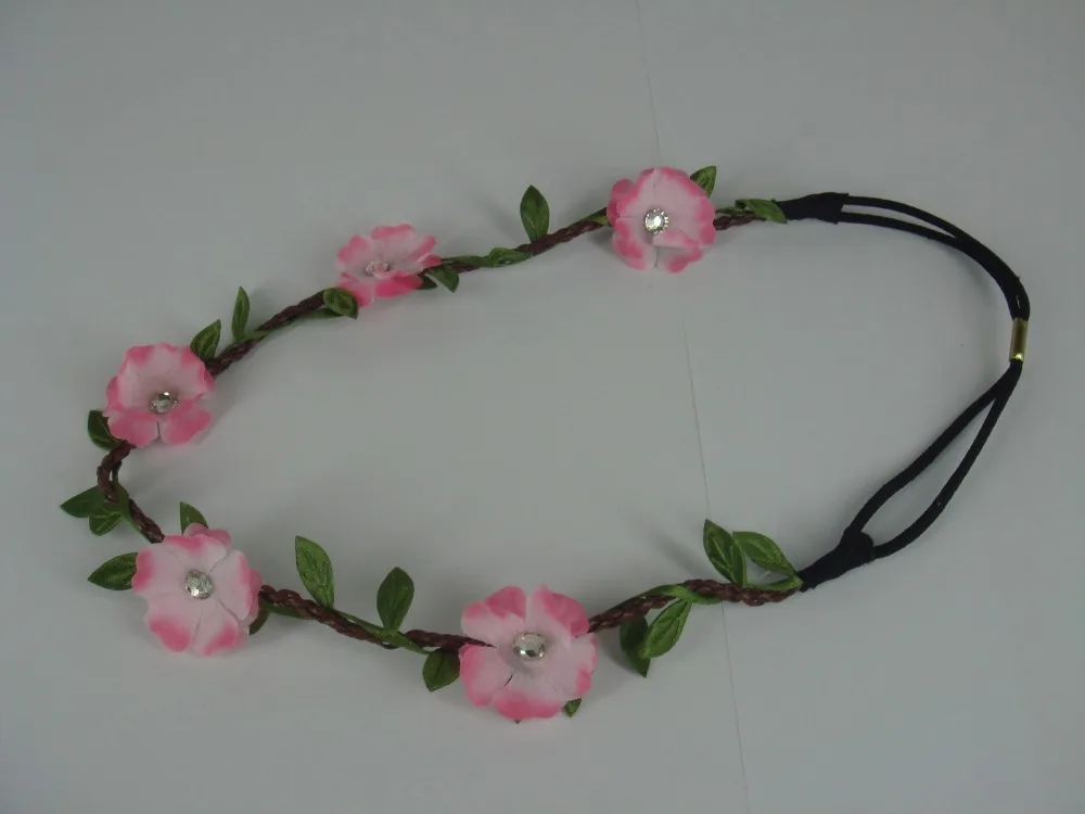 

12PCS Hot Fashion Wedding Flower Elastic Headband Hair Band Garland Hair Wreaths Free Shipping