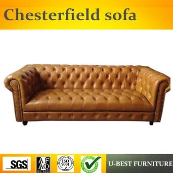 

U-BEST High end luxury multi colors living room furniture antique brown leather upholstered
