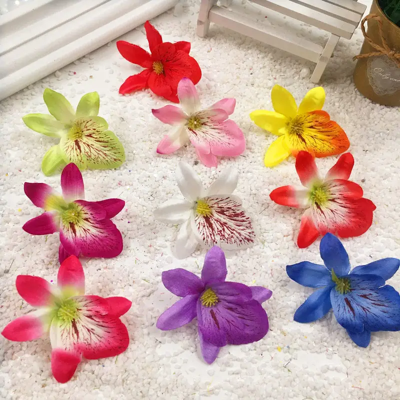 

HINDJEF 5 PCS/artificial silk flowers small blue butterfly orchid DIY simulation flower flower heads decorative arts and crafts