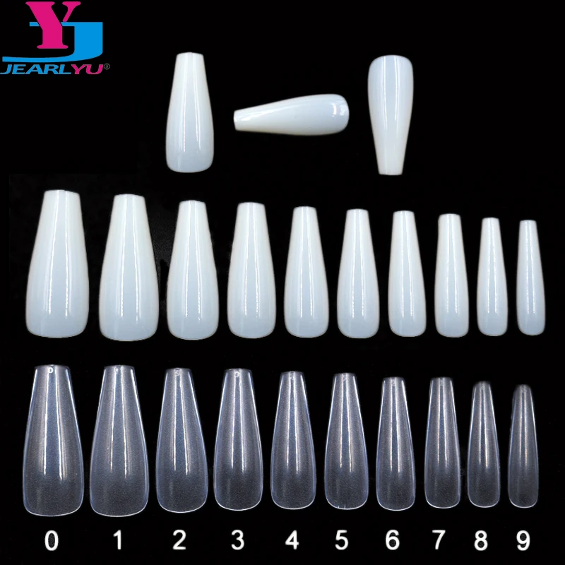 

New 500pcs Long Ballerina Fake Nails Stiletto French Tips Full Cover Nature Clear Nails Coffin Artificial Nail Tips DIY Tools