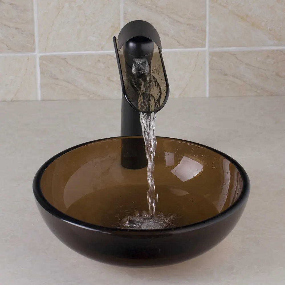 nero bacino rubinetto del lavandino del bagno lavabo vetro dipinto a mano lavabo bagno lavello combinare