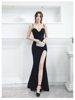 

Banquet Evening sexy Dress 2019 Low Chest Show Thin And Land Longuette Company Self-cultivation