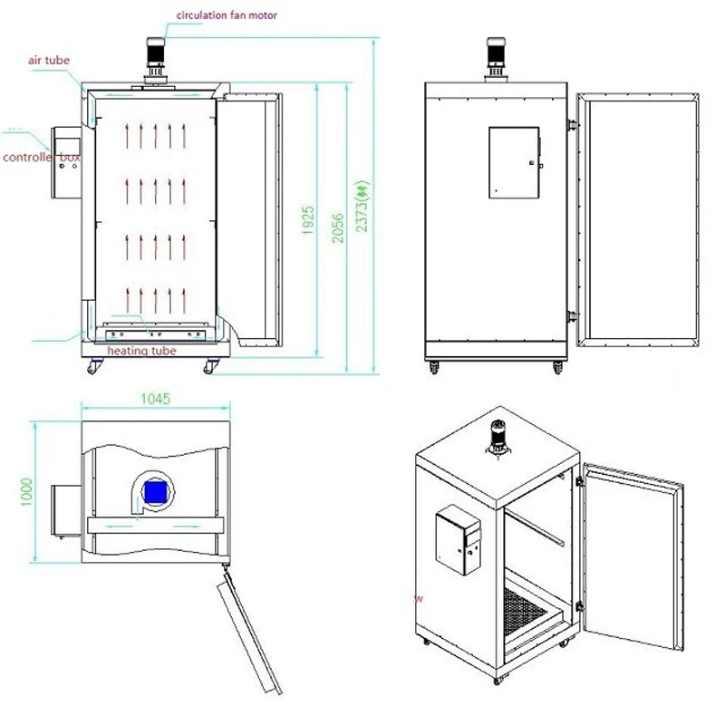 Electric powder coating curing oven drying oven 7 details