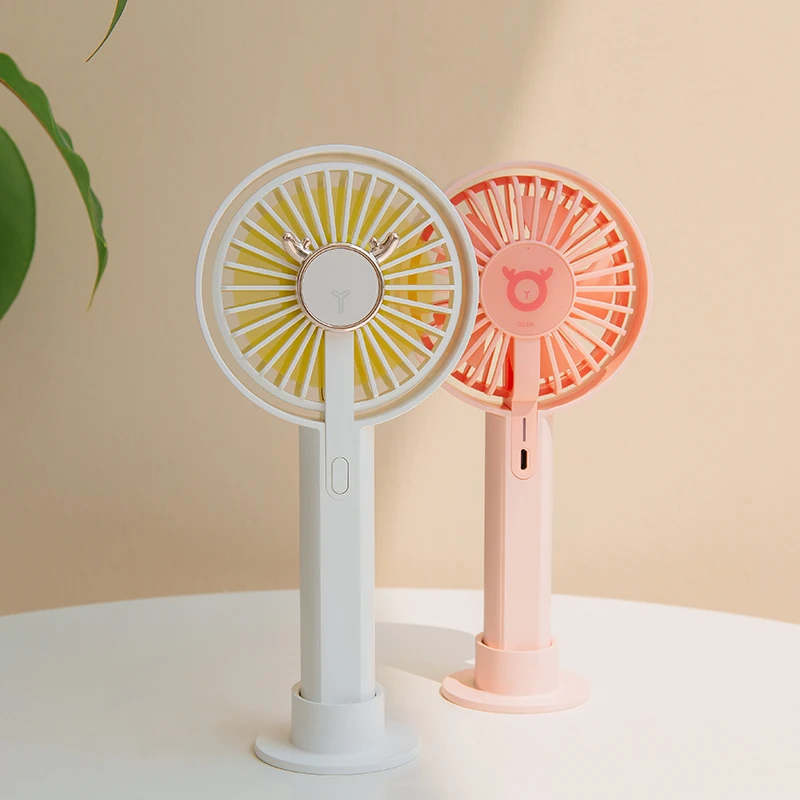 

3Life Portable Mini Fan Handheld USB Fan Rechargeable Cartoon Fawn Fan for Office Home Outdoor Summer Gift