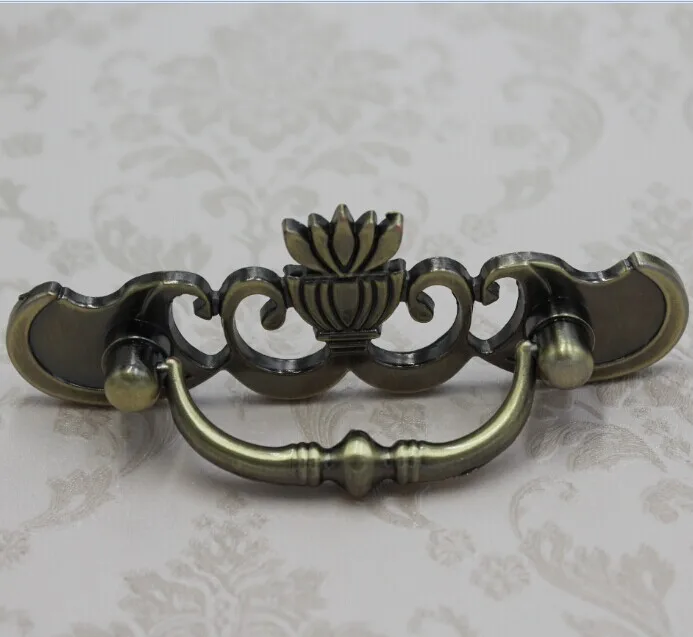 96mm Shaky Drop Ring Drawer Pulls Bronze zinc alloy dresser