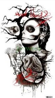 

Waterproof Temporary Tattoo Sticker large size Gothic skull tatto stickers flash tatoo fake tattoos for women girl men