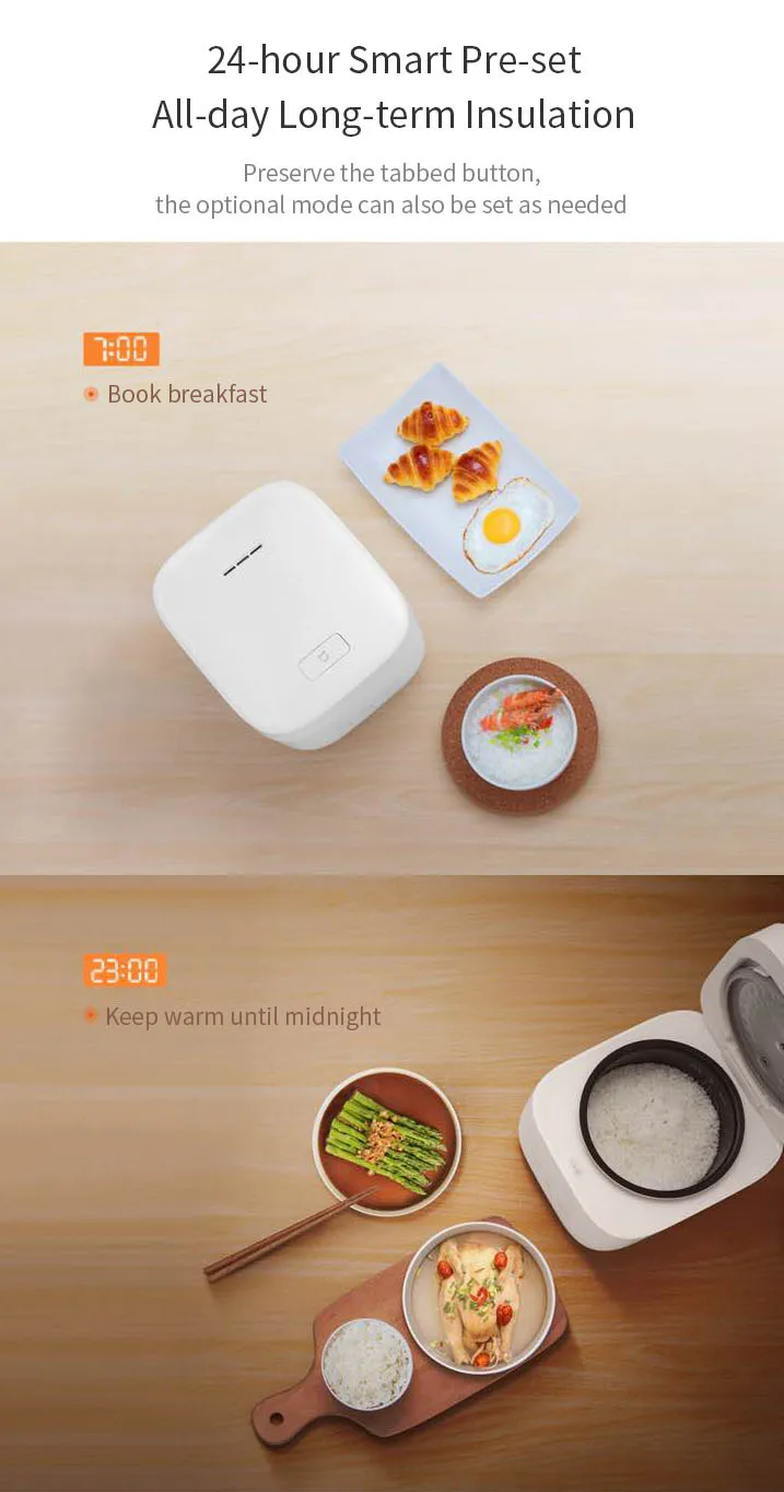 Xiaomi Mijia электрическая рисоварка 1.6л сплав мини Мультиварка кухонная техника приложение Wifi интеллектуальное назначение светодиодный дисплей