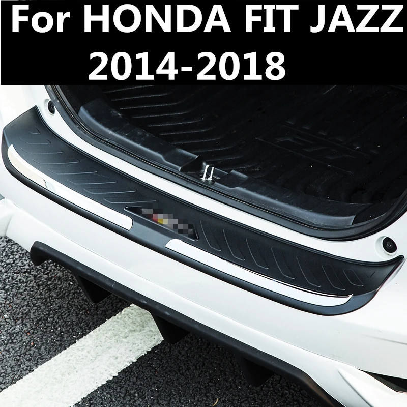 Для HONDA FIT JAZZ 2014 2018 нержавеющая сталь наружный корпус задний багажник бампер