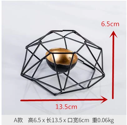 3D подсвечник в скандинавском стиле, железная Геометрическая подсвечник, подсвечник для украшения дома, подарки на день рождения - Цвет: B