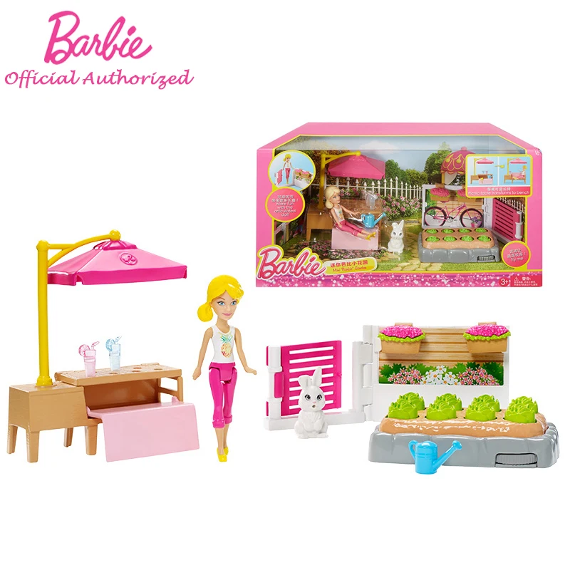 2017 Newest Series Collection Doll Mini Barbie Garden With Flowers and