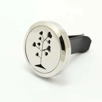

2016 New 30mm Stainless Steel Life of Tree Aromatherapy/Essential Oil Diffuser Perfume Locket Clip for Car (Without Chain)