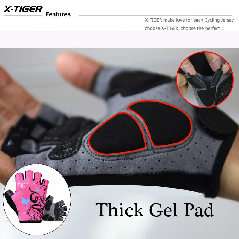 X-Tiger Half Finger 3D гелевая накладка светоотражающие велосипедные перчатки женские спортивные мужские велосипедные Полуприцепы Ciclismo MTB велосипеды велосипедные перчатки