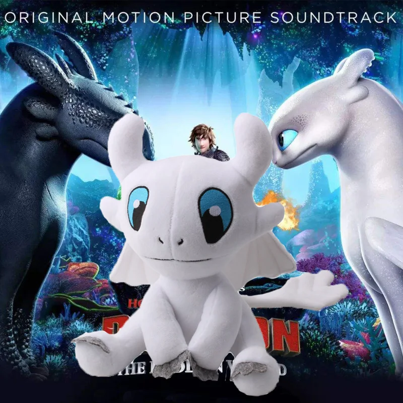 

25cm 35cm How to Train Your Dragon Light Fury Soft Stuffed Animal Plush Toys How to Train Your Dragon Plush Toys White Light
