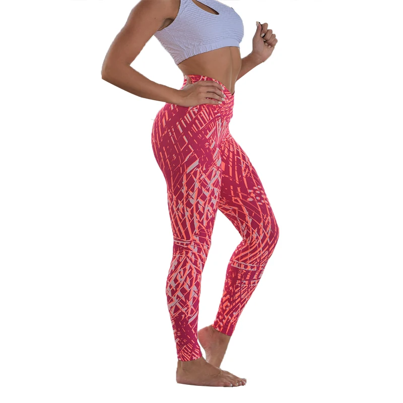 

2019 Slim Print Leggings For Fitness Women's Patchwork Push Up Pants High Waist Legging Push Up Sports Jegging Leggings