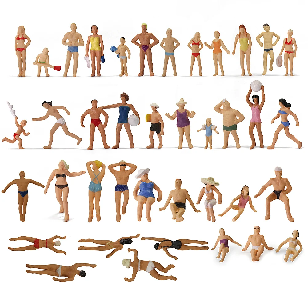 

40pcs Different Poses 1:87 Swimming Figures HO Scale Swimming People Beach Scenery Layout Miniature P8720