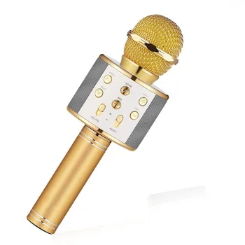 

Wireless Karaoke Handheld Microphone USB WS-858 Bluetooth Mic Speaker For KTV
