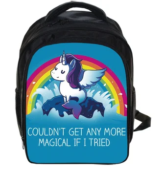 

13 inch Anime Unicorn Backpack Boys Girls Cartoon Kindergarten Backpacks Rainbow Kids School Bags Bookbag