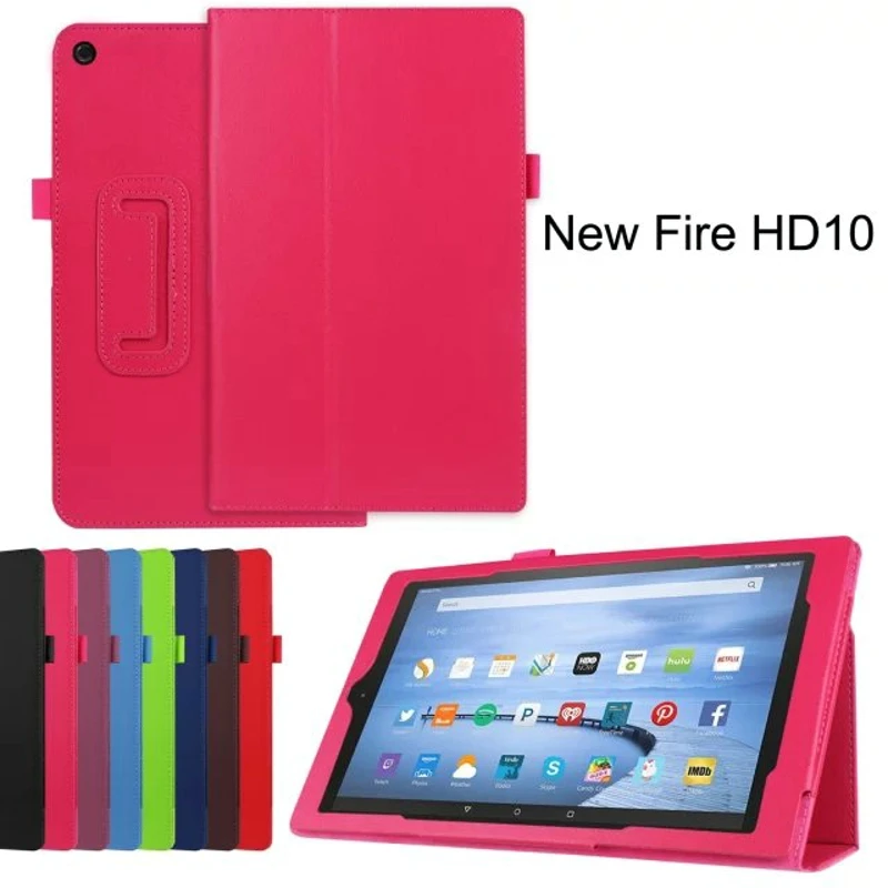 Новый роскошный 2-раза Folio Stand держатель кожа случае защитный чехол для Amazon Kindle НОВЫЙ Fire HD 10 HD10 2015 10,1 "Tablet
