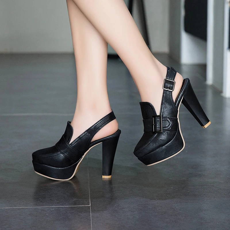 LVABC/Новинка года; женские модные туфли с открытым носком на высоком квадратном каблуке; удобные женские вечерние туфли; простая женская обувь; размеры 34-4