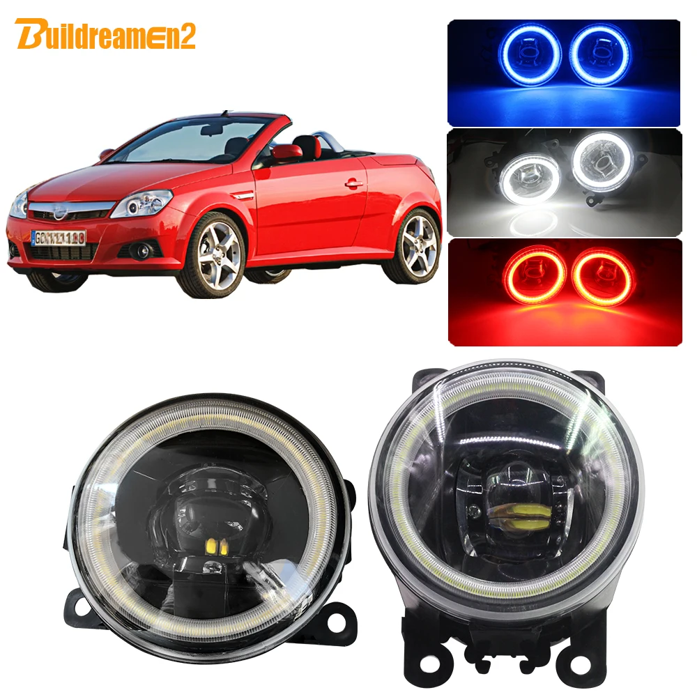 

Buildreamen2 For Opel Tigra TwinTop Convertible Car H11 LED Bulb 4000LM Fog Light Assembly Lens Angel Eye DRL 12V 2004 2005 2006