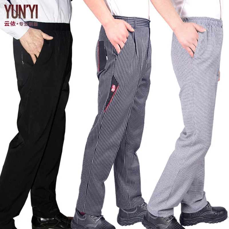 

New Chef Pants Autumn and Winter Chefs Zebra Trousers Overalls Striped Trousers Plaid Trousers Chef Clothes with The Kitchen Men