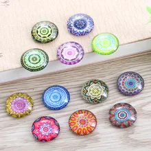 TYLFNL 50 шт микс калейдоскоп узор Круглый Стеклянный кабошон 16 мм 18 мм купол с плоской задней поверхностью DIY Ювелирные изделия Поиск S-010201