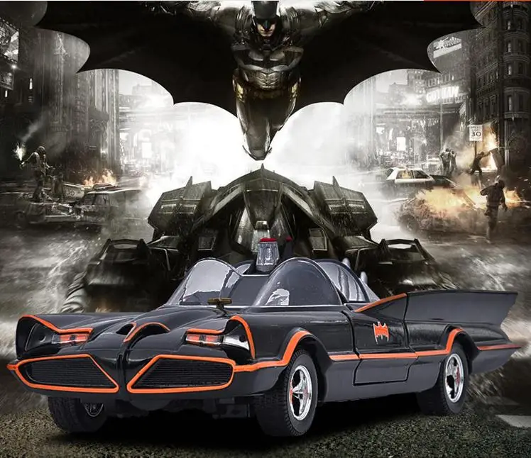 Jada 1:24 литья под давлением автомобилей Batman Batmobile классика ТВ Линкольн Futura с игрушка Робин рисунок