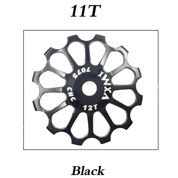 VXM MTB дорожный велосипед Керамика Шкив алюминиевого сплава задний переключатель 8 T/10 T/11 T/12/13 T/14/15 T/16 T/17 T руководство велосипед Керамика подшипник опорное колесо - Цвет: 12T Black