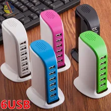 Universal Multi 6 Port Fast USB HUB Charger Quick Charge Charging Dock Station Multiple Travel Adapter Wall Socket US EU UK Plug цена Universal Multi 6 Port Fast USB HUB Charger Quick Charge Charging Dock Station Multiple Travel Adapter Wall Socket US EU UK Plug цены онлайн