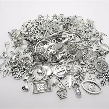 Микс, 120 шт, тибетский серебряный Амулет, европейский кулон, подходит для браслетов и ожерелий, сделай сам, изготовление металлических украшений