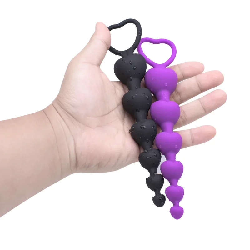 Heart-Shaped Anal Beads Silicone Butt Plug Vaginal Balls Prostate Massager Pull G Spot Stimulate Sex |