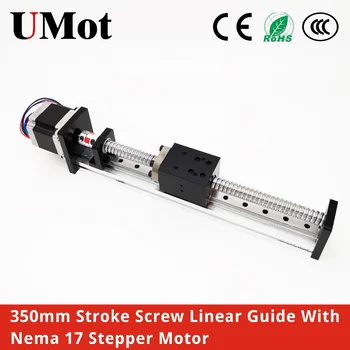 

350mm Stroke Screw Linear Guide With Nema 17 Stepper Motor Free Shipping Linear Rail for 3D Printer CNC Router Parts XYZ Axis