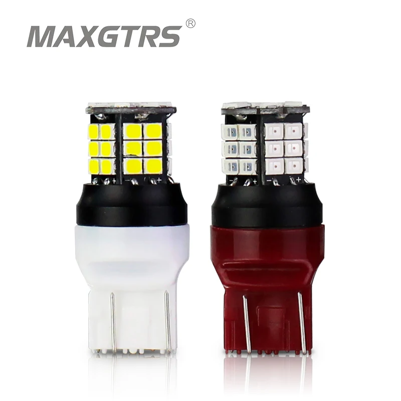 

MAXGTRS 2Pcs T20 LED 7443 W21/5W 580 led Bulb Car led light DRL 2835 SMD Auto Lamp 12V 24V Brake Lights Turn Signal White Red