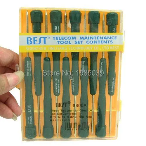 

free shipping BEST-8800A precision 10 in 1 mobile phone screw combined flexible for computer samsung nokia blackberry