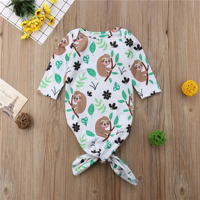 Pudcoco 2018 одежда для малышей для девочек и мальчиков спальные баб хлопок обезьяна на дерево одеяло Спальный Мешок Муслин wrap милые пижамы 3-6 м