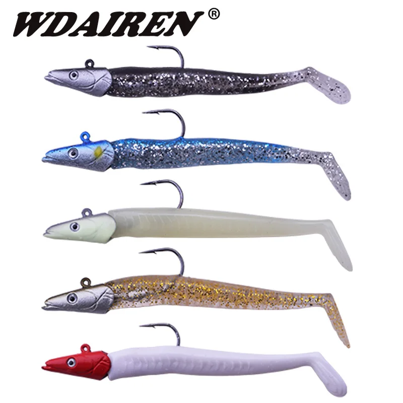 

5Pcs/set Jig Fish Head Sinking 11cm 22g Fishing Lure Fresh Salt Water Natural Vivd Body Soft Bait 5 Colors Jigheads Fish Tackle