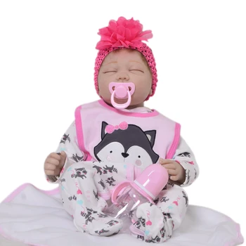 

55cm boneca newborn lifelike baby reborn 22inch lifelike real touch silicone dolls for girls boneca baby reborn toys for sale