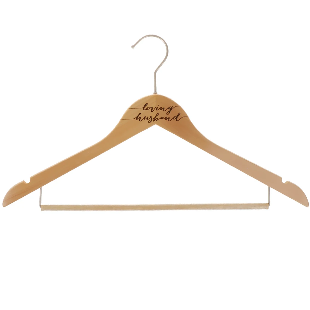 Vintage Engraved Wedding Wooden Hanger Wardrobe Organizer Bride/Groom/Bridesmaid/Groomsman/Darling Wife/Loving Husband