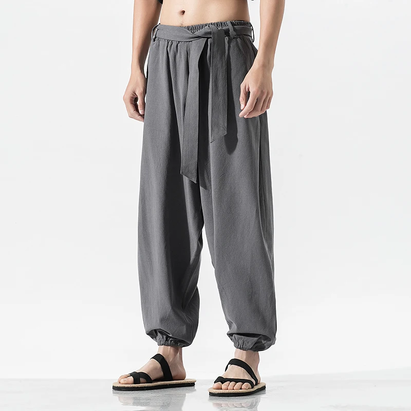 

Men Harem tactica Pants Sagging Loose Trousers sporting Pant Big Size Plus Elastic Waist Baggy Jogger M-5XLRetro pants