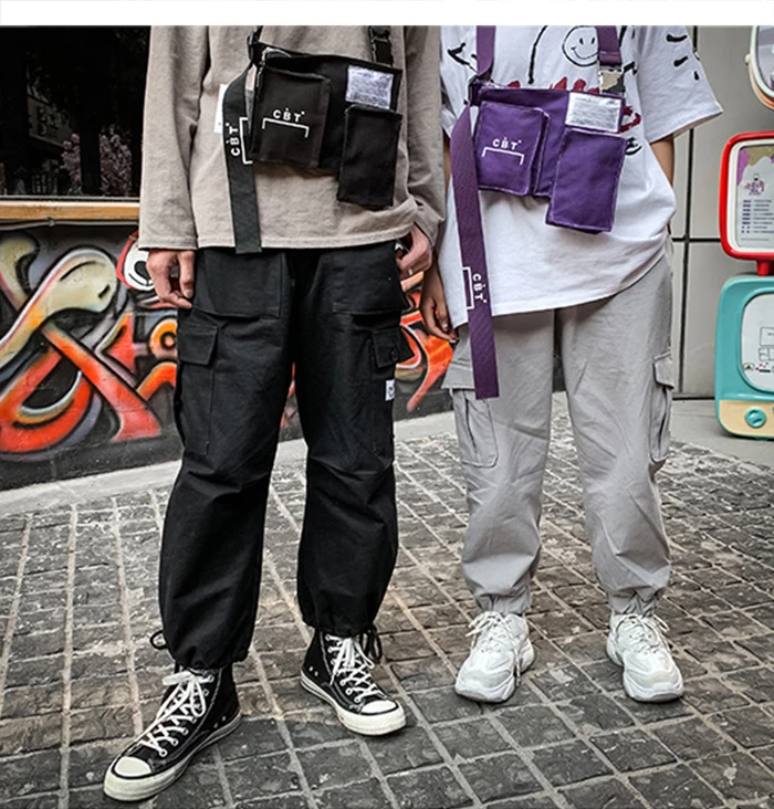 AELFRIC хип-хоп мужские и женские холщовые тактические сумки на плечо на груди регулируемые карманы Kanye уличная функциональная поясная сумка