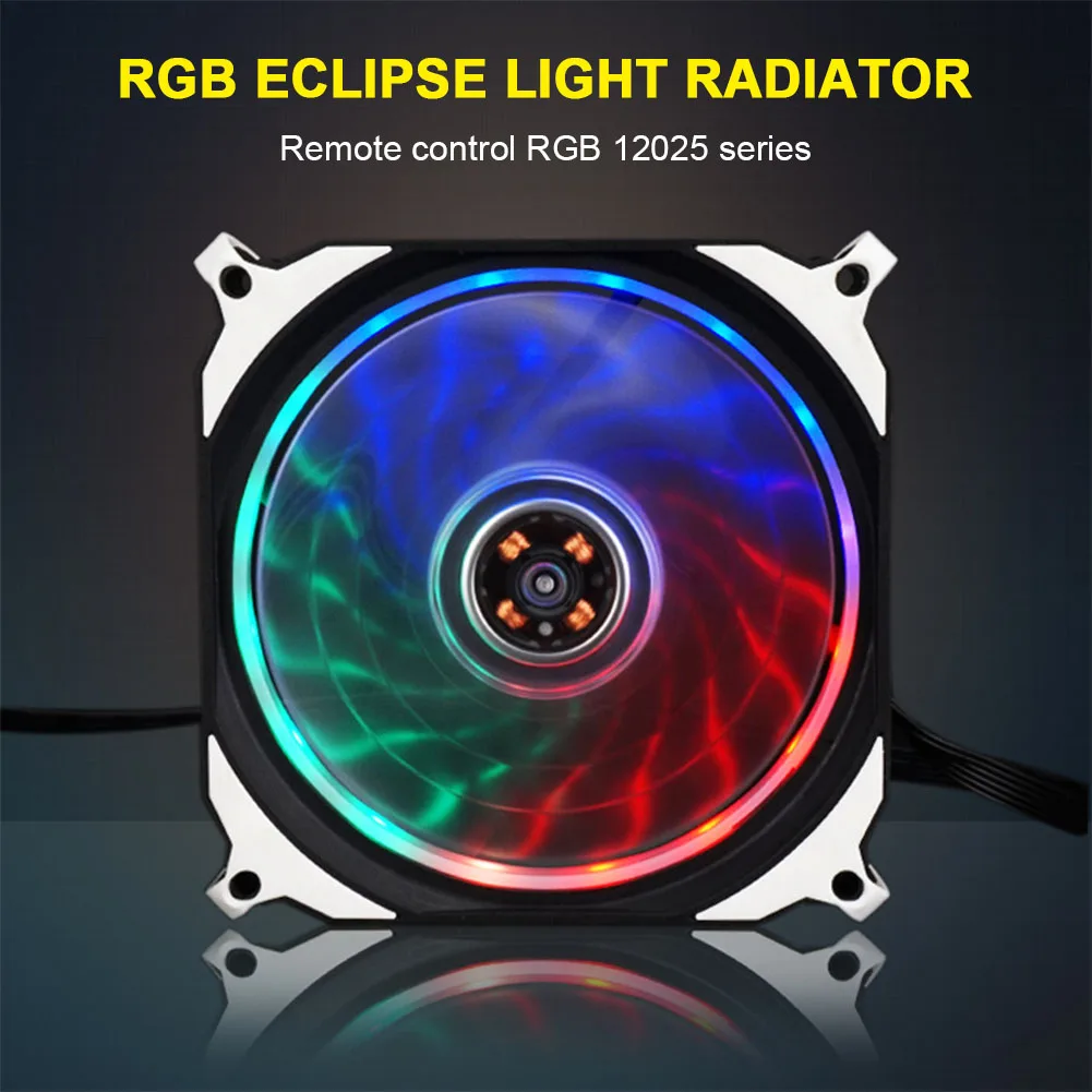 

RGB Color Changing Fan Computer Cooler Multicolor Fans for PC Remote Control Mute Fan QJY99
