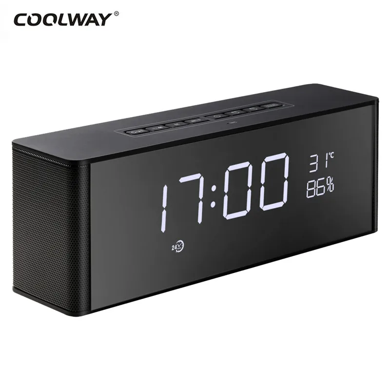 

Portable Bluetooth Speaker Support TF AUX FM Radio Alarm Clock Soundbar Wireless Bluetooth Speakers with Mic Boombox for Phone
