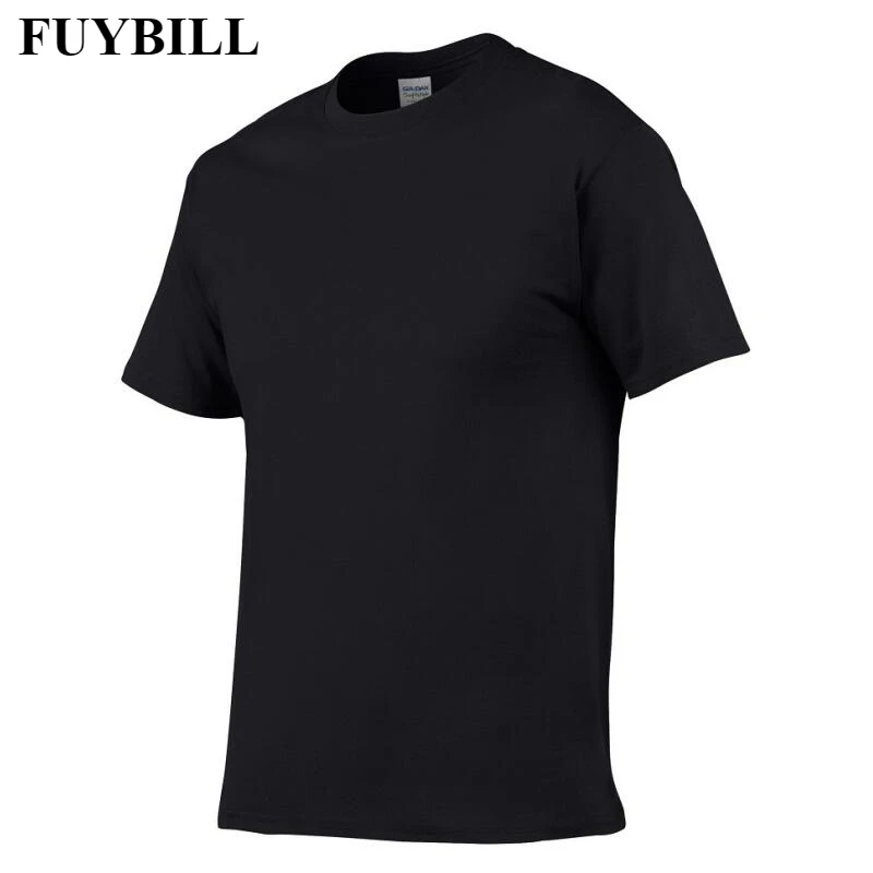 

FuyBill Europe Size Solid Color 100% Cotton T Shirt Mens Black White T-shirt Summer Skateboard Tee Boy Hip Hop Skate Tshirt Tops