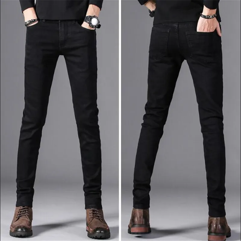 Autumn New men Jeans Black Classic Fashion Designer Denim Skinny Jeans men's casual Pants High Quality Slim Fit Trousers