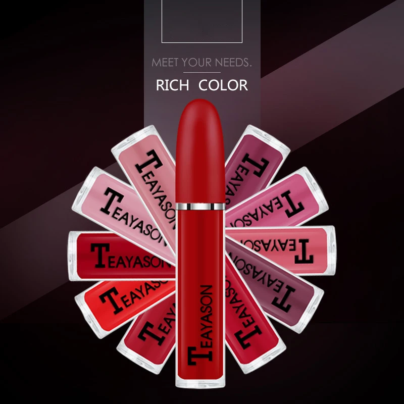 12-Batom-Cor-Fosca-Long-lasting-Rosa-Prova-D-gua-Lip-Gloss-Vermelho-Matiz-Maquiagem-Nude (3)