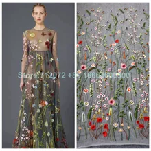 La Belleza распродажа Хорошее качество Смешанные Цвета Сетка вышитое платье кружевная ткань 1 ярд