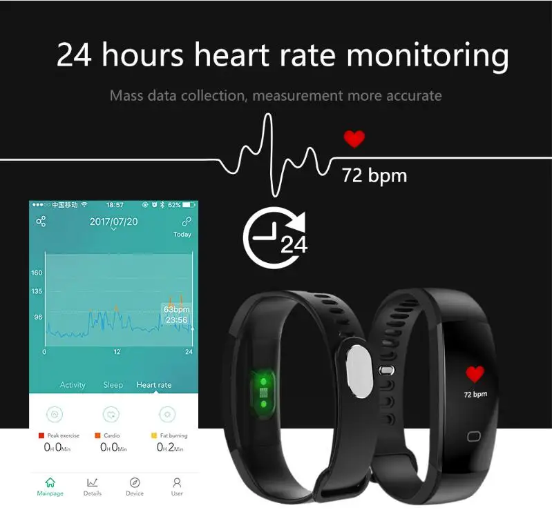 Smart Wristband Heart Rate Monitor IP67 Sport Fitness Bracelet Tracker Smart Bluetooth band For Android IOS PK miband 2 ID107 Smart Wristband Heart Rate Monitor IP67 Sport Fitness Bracelet Tracker Smart Bluetooth band For Android IOS PK miband 2 ID107