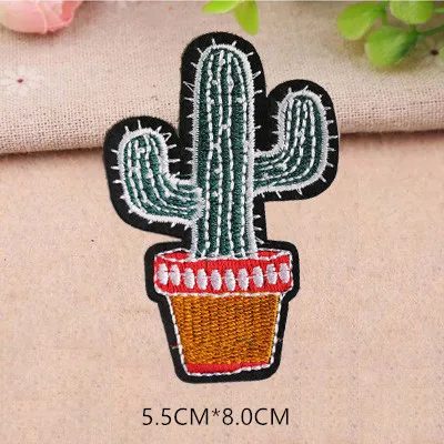 1pcs Mix Cactus Patch for Clothing Iron on Embroidered Sew Applique Cute Patch Fabric Badge Garment DIY Apparel Accessories 121 - Цвет: 57H