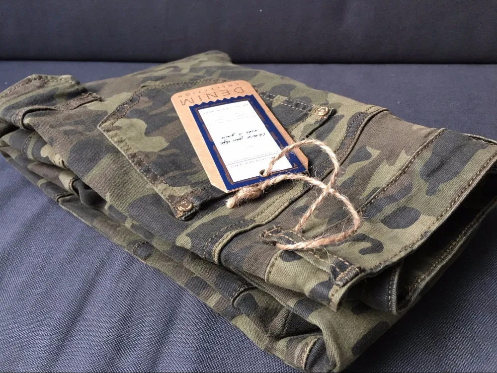 Европейская и американская женская Mid-Rise карманов camouglage стрейч джинсы мода slim fit джинсовые узкие брюки